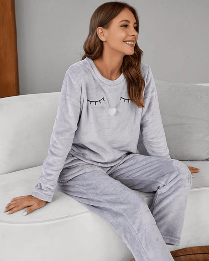 Dick Gefüttertes Warmes Damen Pyjama Set