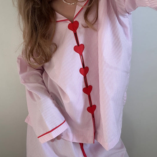 Girl Love Pyjama In Rosa Streifen