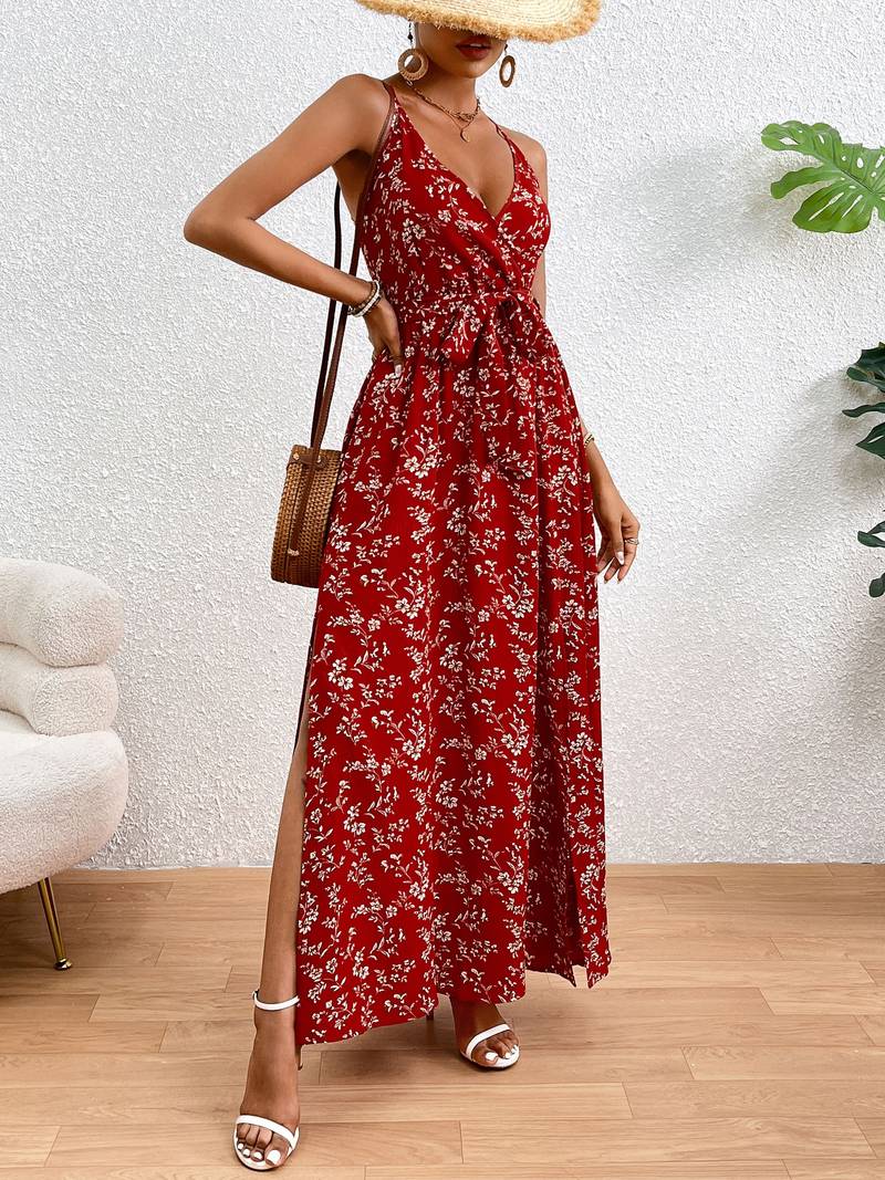 Amelia – florales cami-Kleid mit geteilten seiten