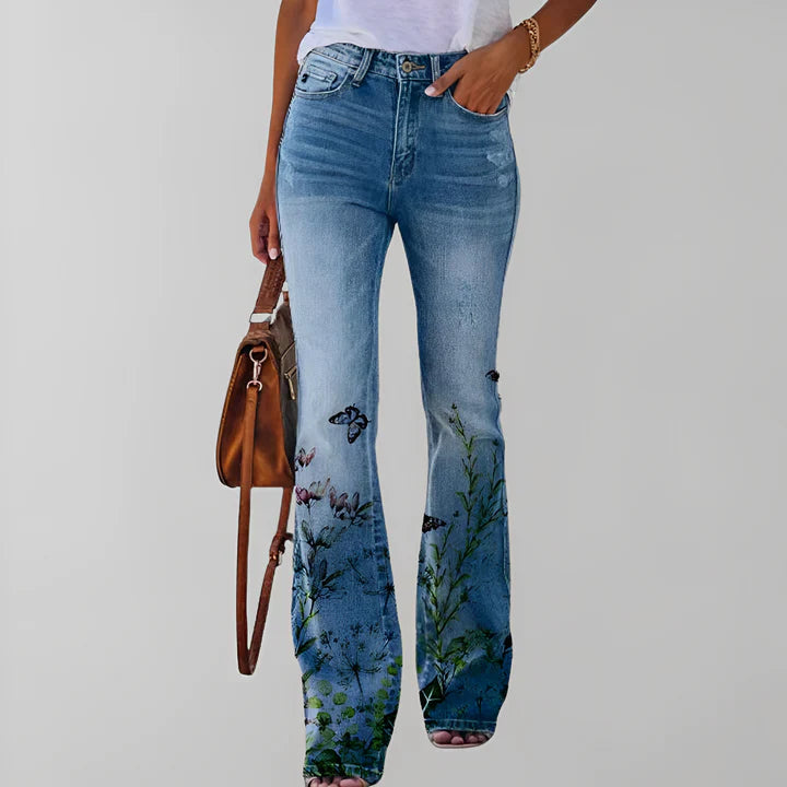 Bethanie - gerade jeans mit blumendruck