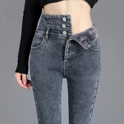 Jasmine - röhrenjeans aus fleece