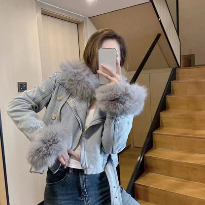 Jeans Jacke Mit Kante