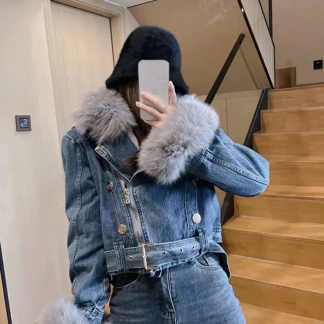 Jeans Jacke Mit Kante