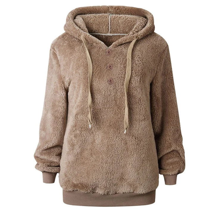 Susi - flauschiges damen-fleece-sweatshirt mit kapuze