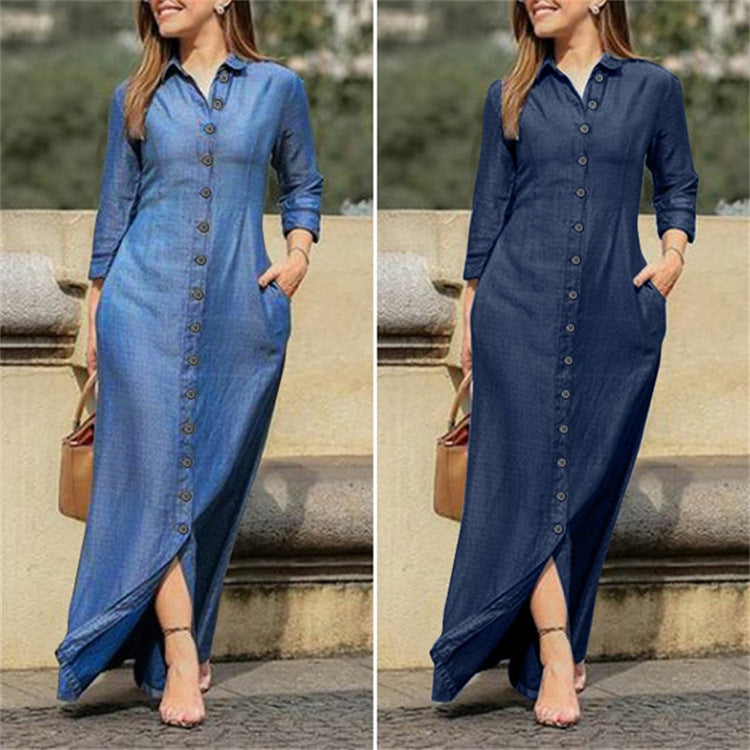 Demi Denim-kleid Mit Knopfleiste