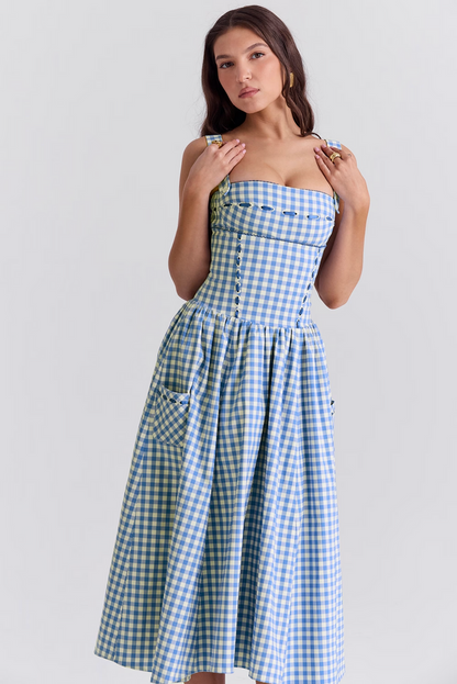 Rosie| blaues sommerkleid für damen