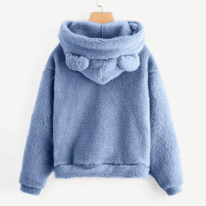 Gemütlicher Bär Fleece Kapuzenpullover