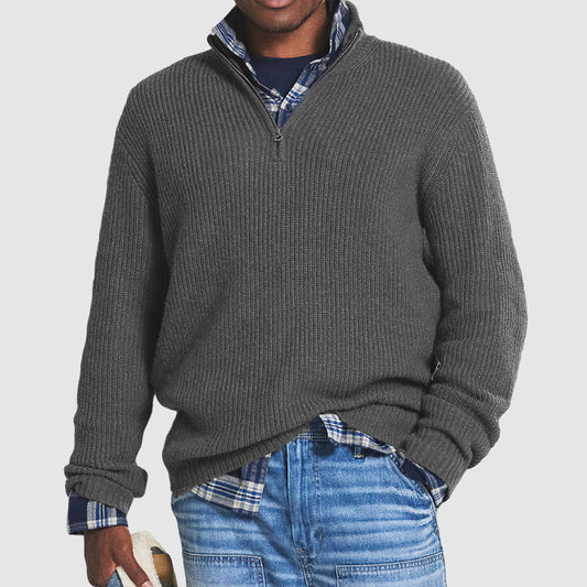 Herren Business Casual Kaschmirpullover Mit Reißverschluss