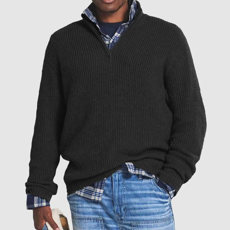 Herren Business Casual Kaschmirpullover Mit Reißverschluss