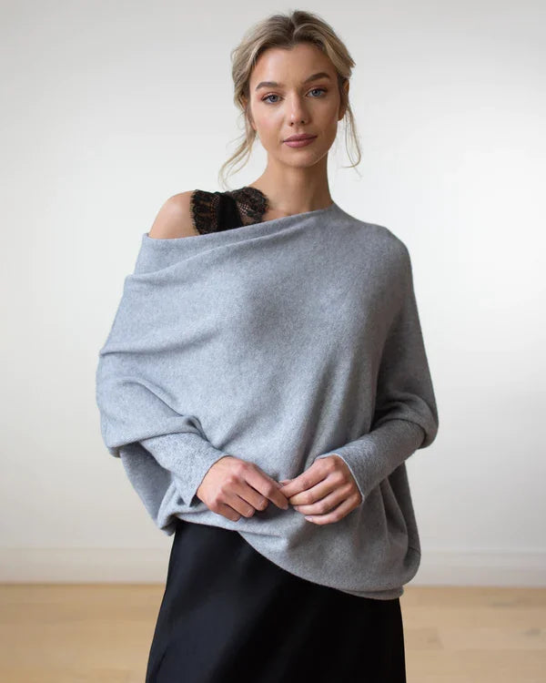 Asymmetrisch Drapierter Pullover