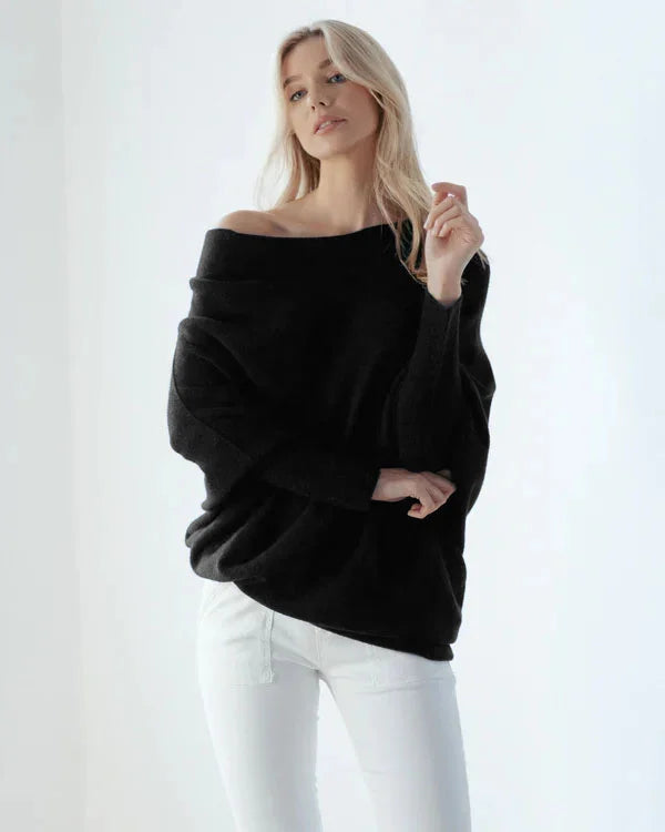 Asymmetrisch Drapierter Pullover