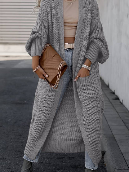 Extra langer Strickcardigan mit Taschen