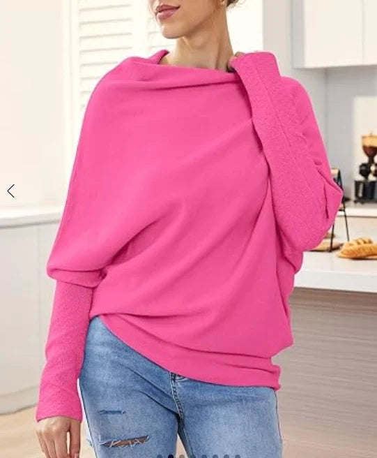 Asymmetrisch Drapierter Pullover