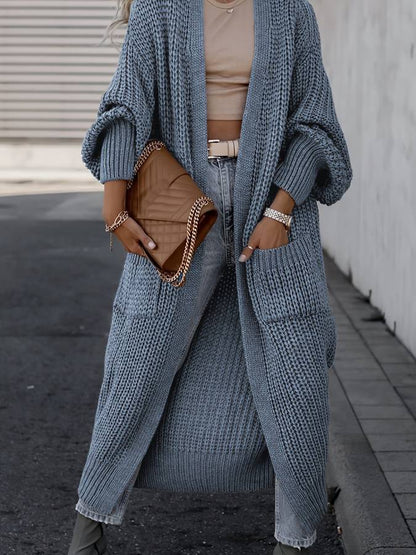 Extra langer Strickcardigan mit Taschen