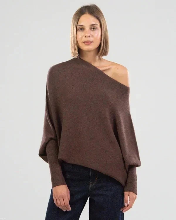 Asymmetrisch Drapierter Pullover