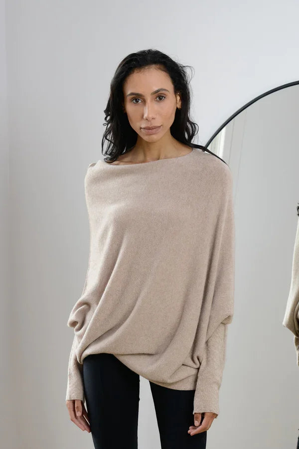 Asymmetrisch Drapierter Pullover