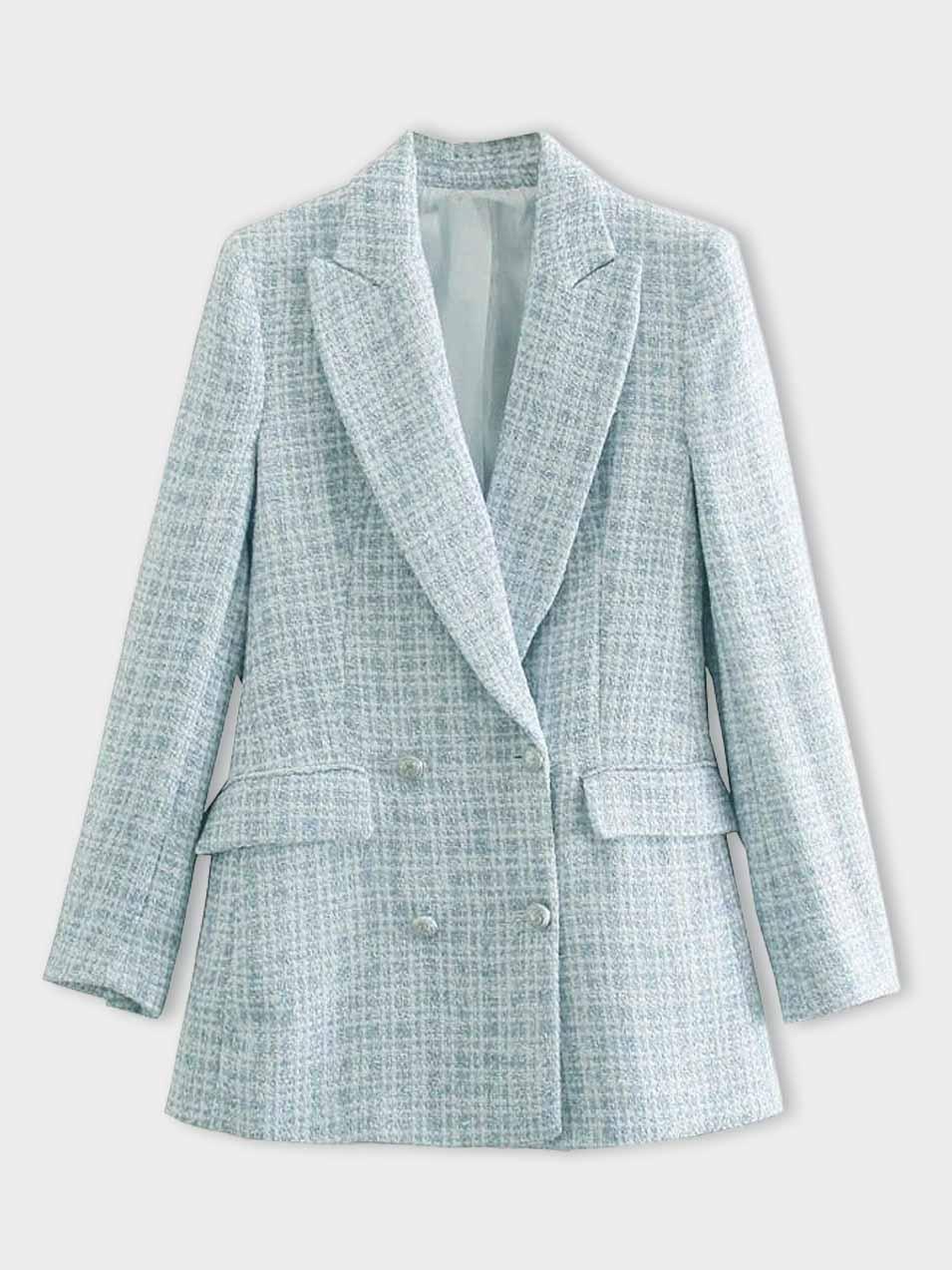 Greta | Karierter Tweed-Blazer